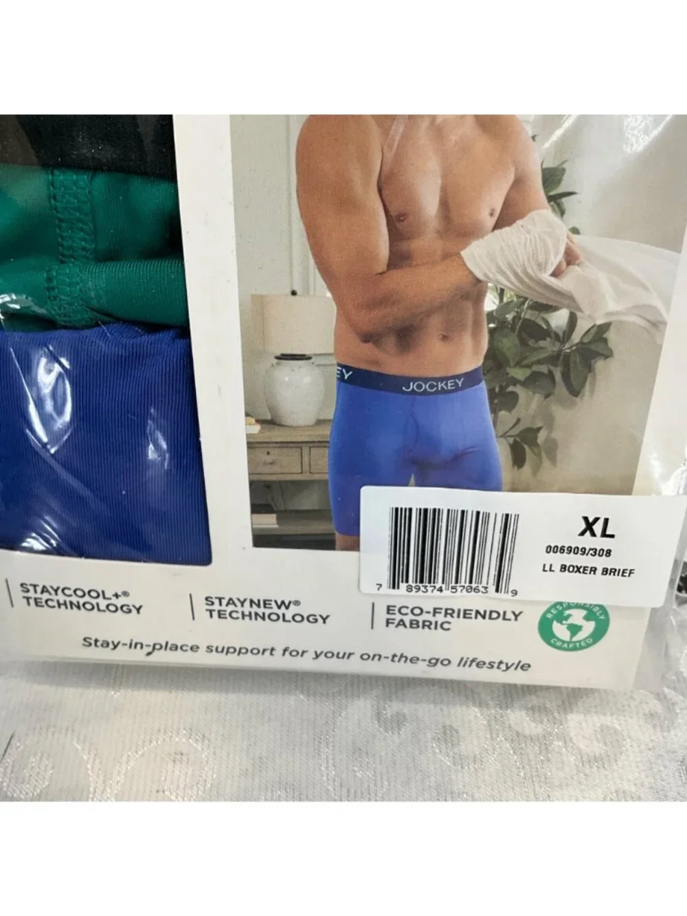 Jockey Generation Mens XL Microfiber Stretch Long-Leg Boxer Briefs 3-Pack With S